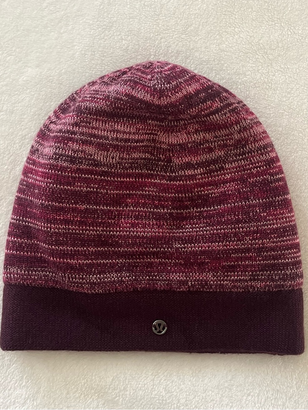 lululemon athletica Marled Wine and Pink Knit Beanie